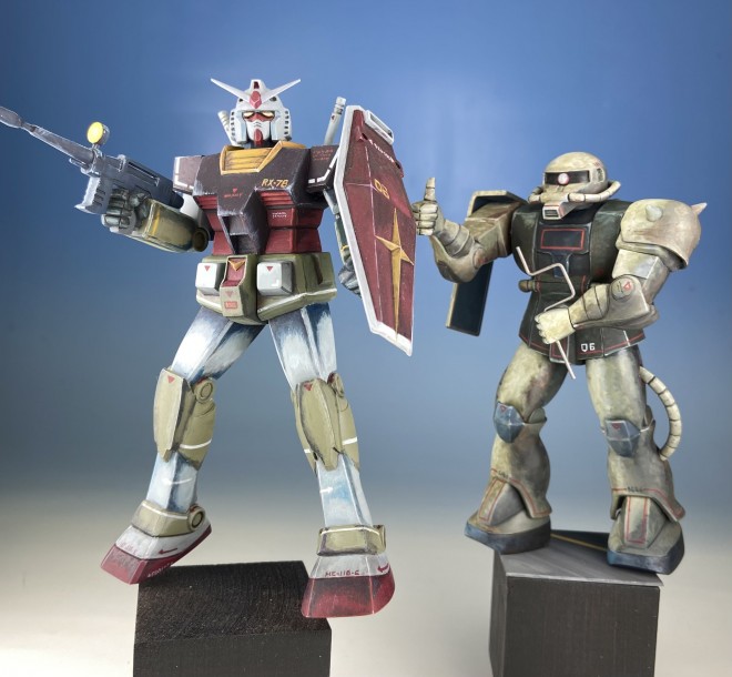 まるで“昭和のガンプラ”…箱絵の「あのザク」に新旧キットの融合、“古き