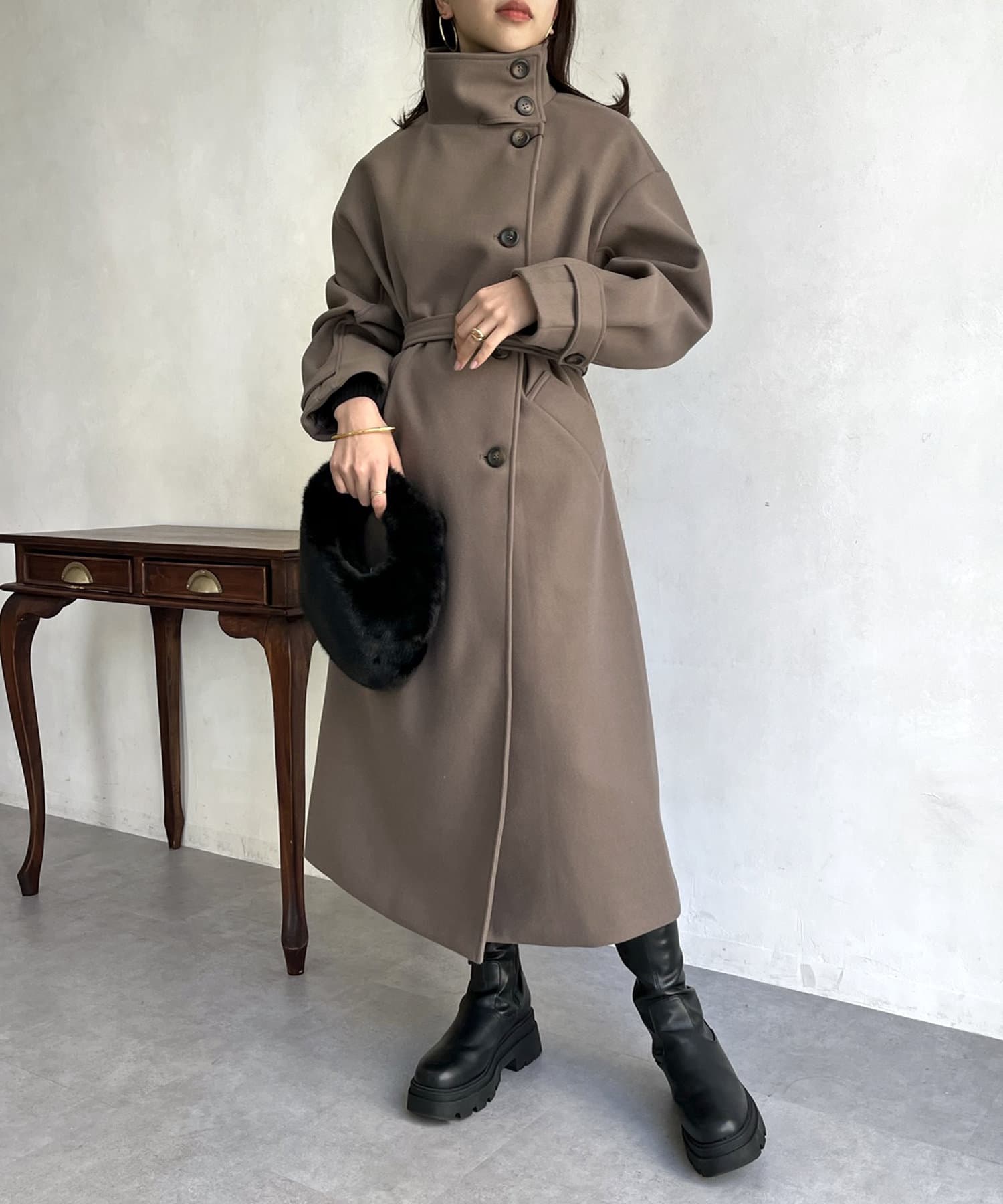 WEB限定》スタンドカラーロングコート | prose verse(プロズヴェール