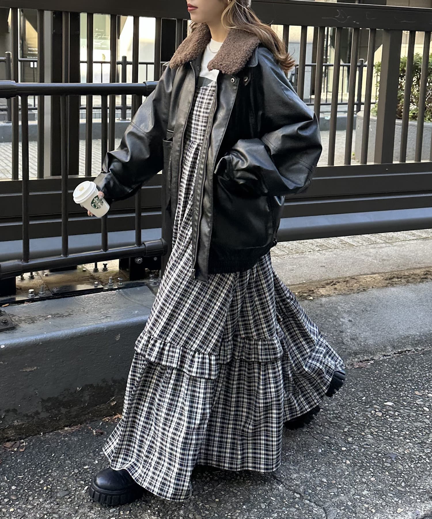 7色展開】チェックティアードキャミワンピース | w closet(ダブル