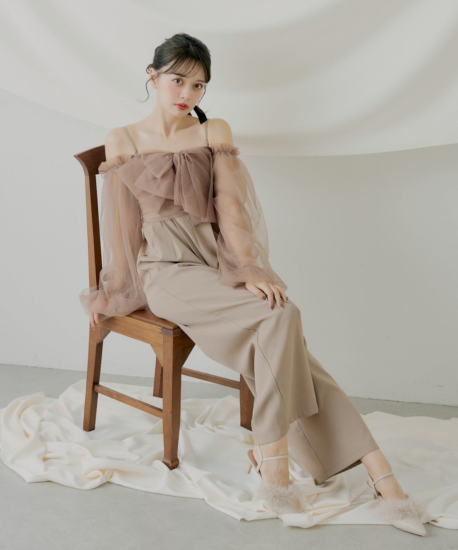 オケージョン】フロントリボンドッキングコンビネゾン【SALON by Chico