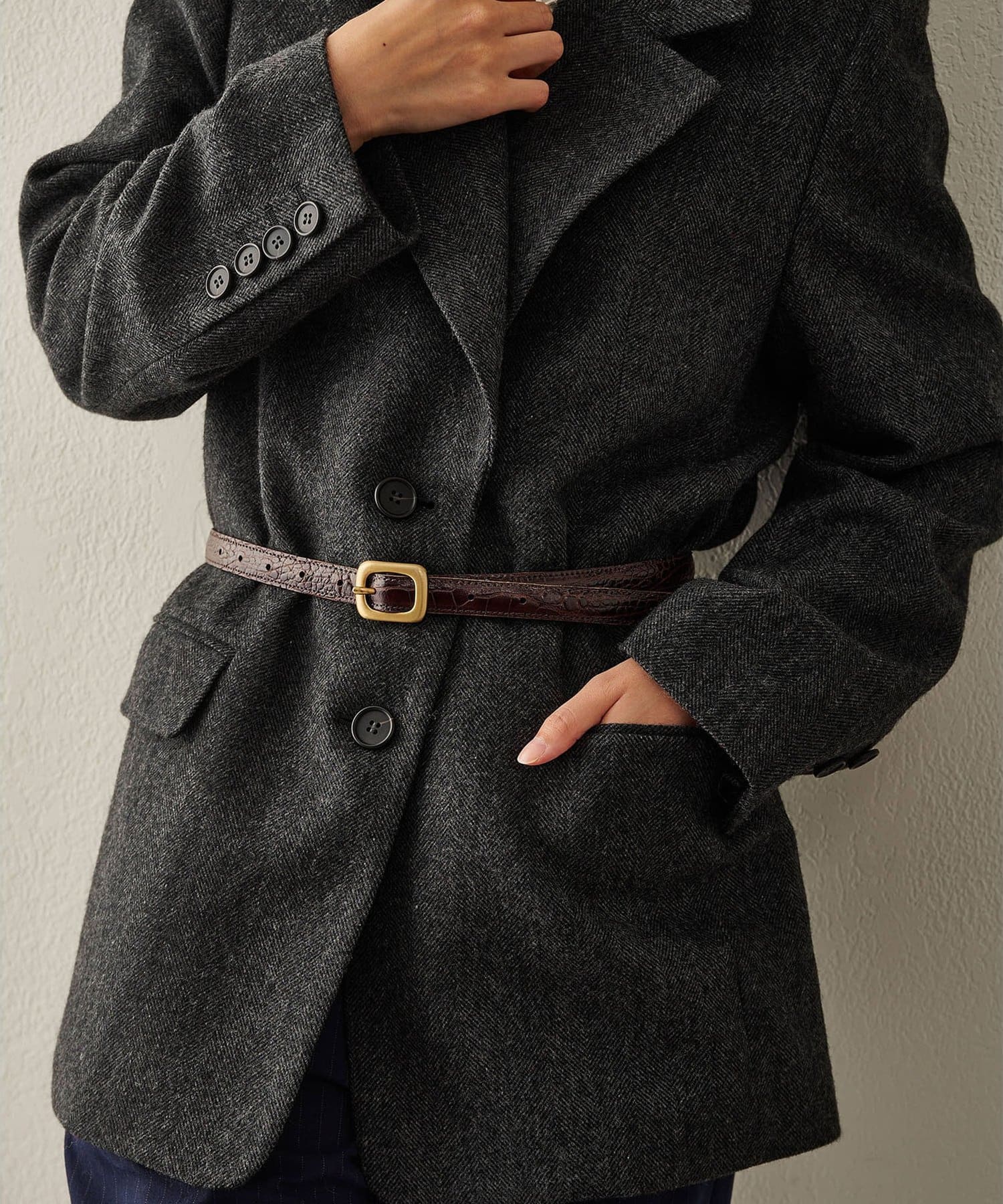 Hoaw.】型押しナローベルト | Whim Gazette(ウィム ガゼット