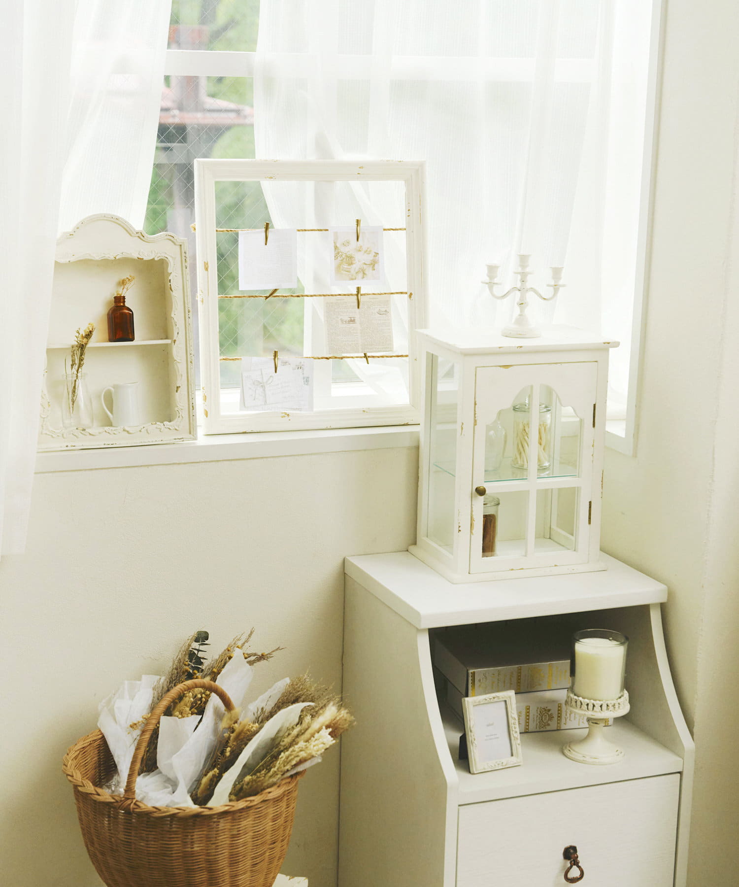 salu! サリュ＊ディスプレイキャビネット ガラス 棚 ナチュラル