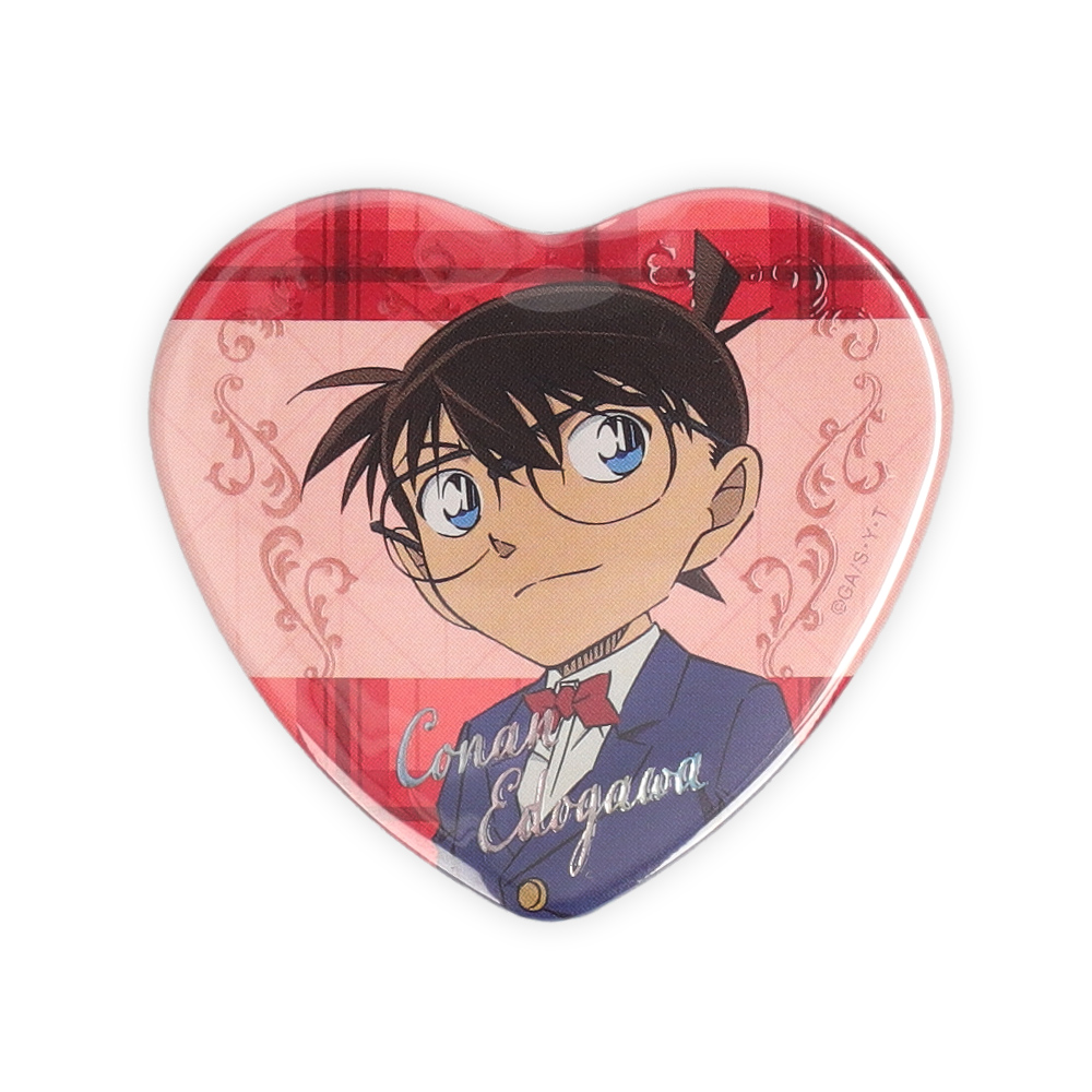 名探偵コナン 連載30周年記念カフェ スクエア缶バッジ 毛利蘭 工藤新一