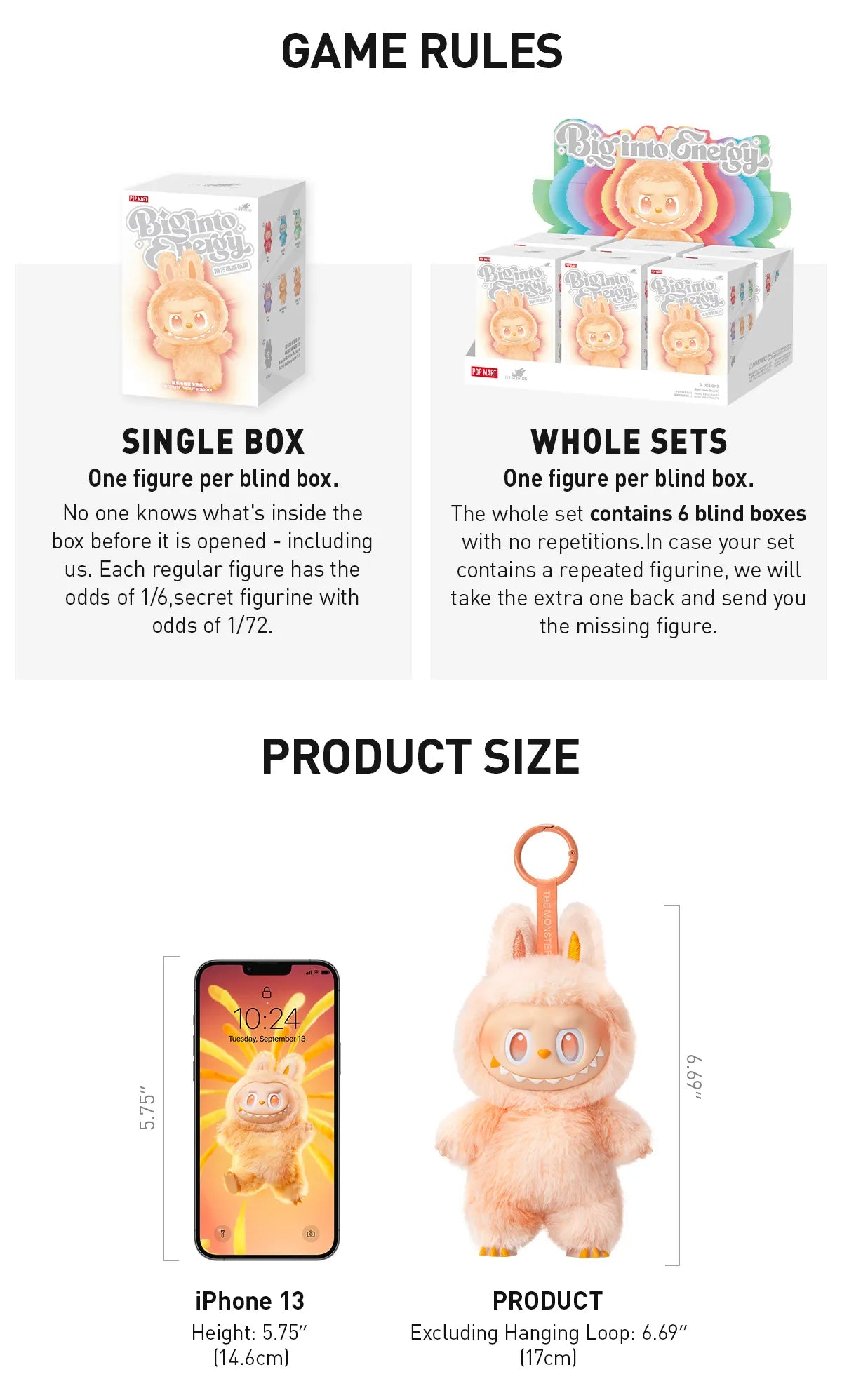 POP MART THE MONSTERS - Big into Energy Series-Vinyl Plush Pendant