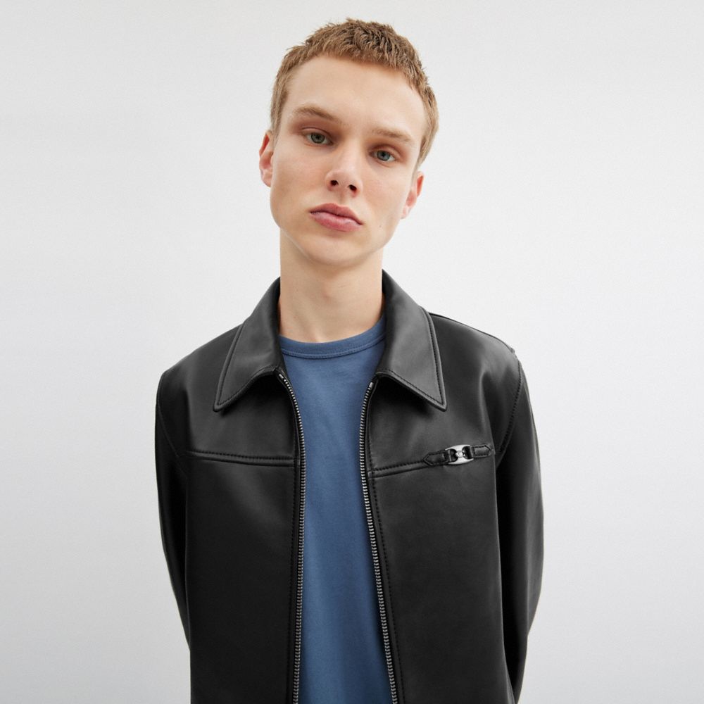 公式】COACH – コーチ | ヘリテージ C ライトウェイト レザー ジャケット