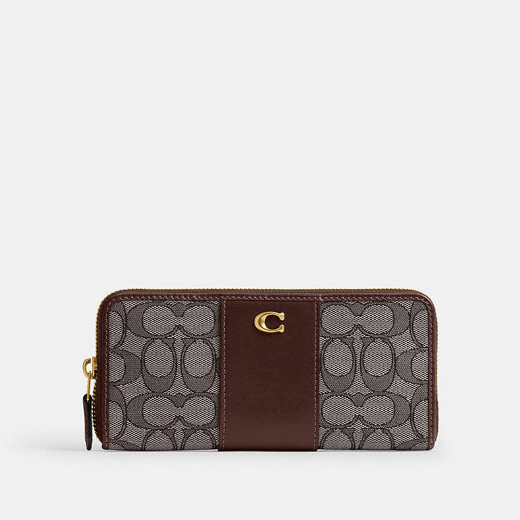 COACH® | Essential Slim Accordion Zip Wallet In Signature Jacquard
