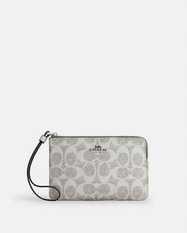 COACH® DK | Corner Zip Wristlet In Signature Canvas