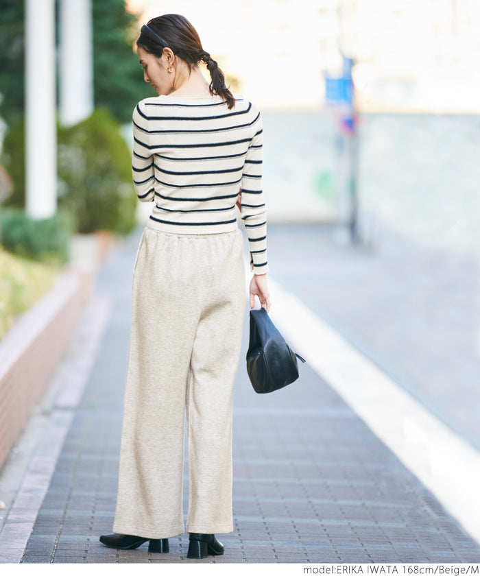 セール☆2690円→990円 ニットライクワイドパンツ レディース メール便