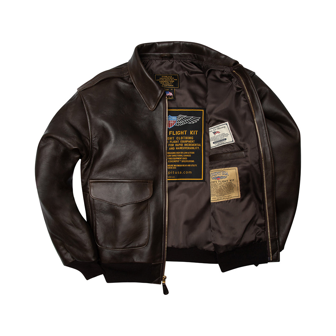 Distressed A-2 Leather Bomber Jacket | Faded Leather Jacket