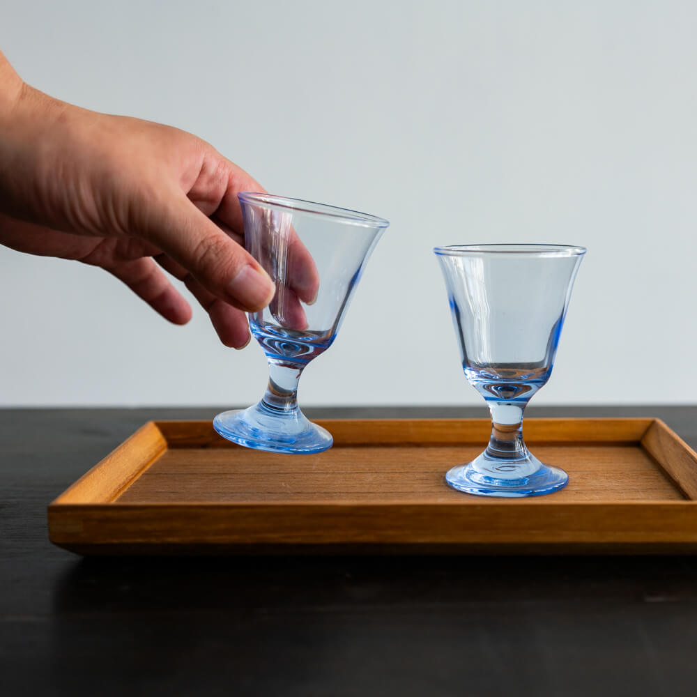 ミニ ガラスゴブレット BL | cocochi ｜ 家具と服と暮らしの店｜静岡県