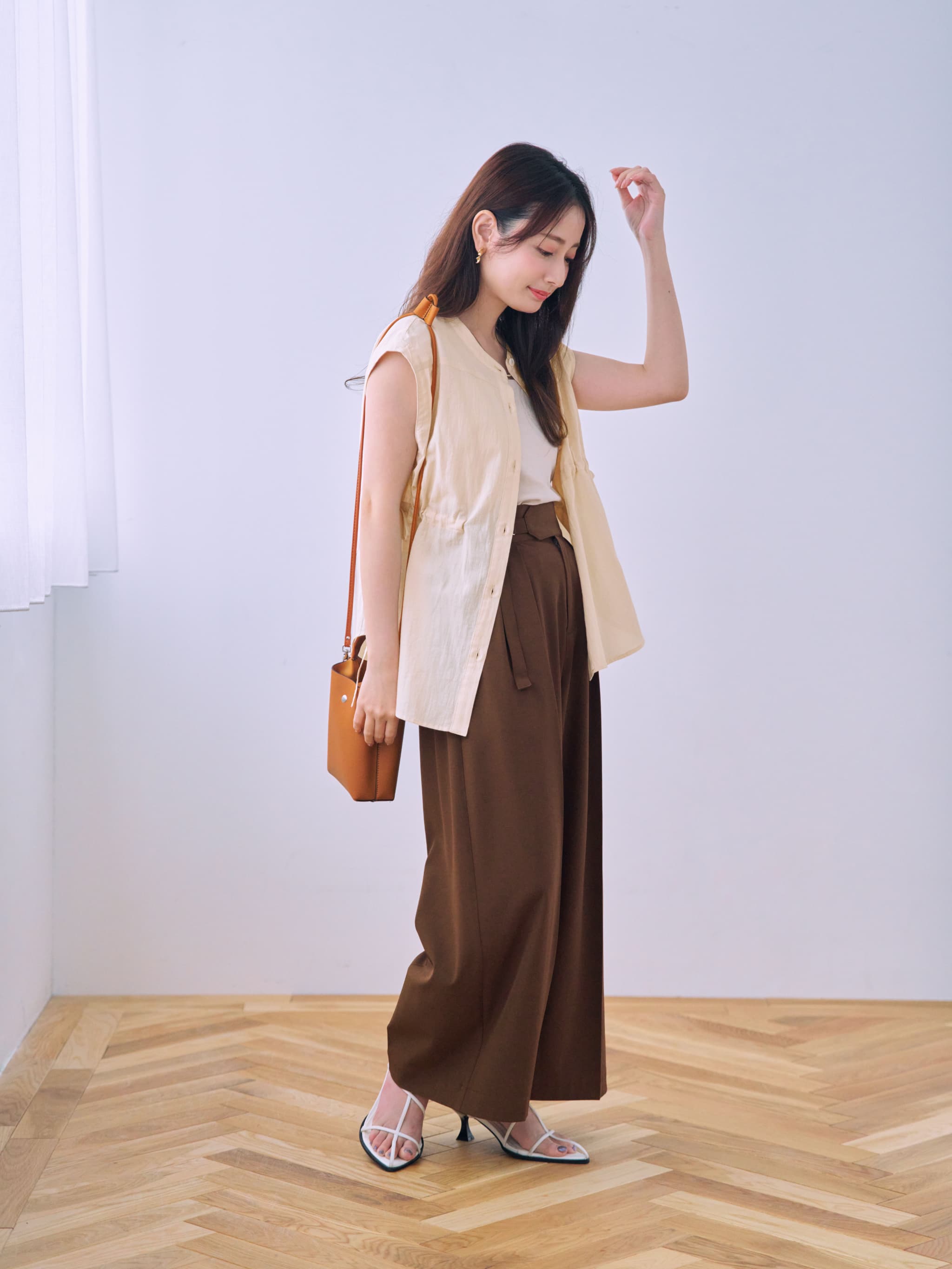 サイドベルトツータックパンツ-short & regular | 小柄・低身長女性