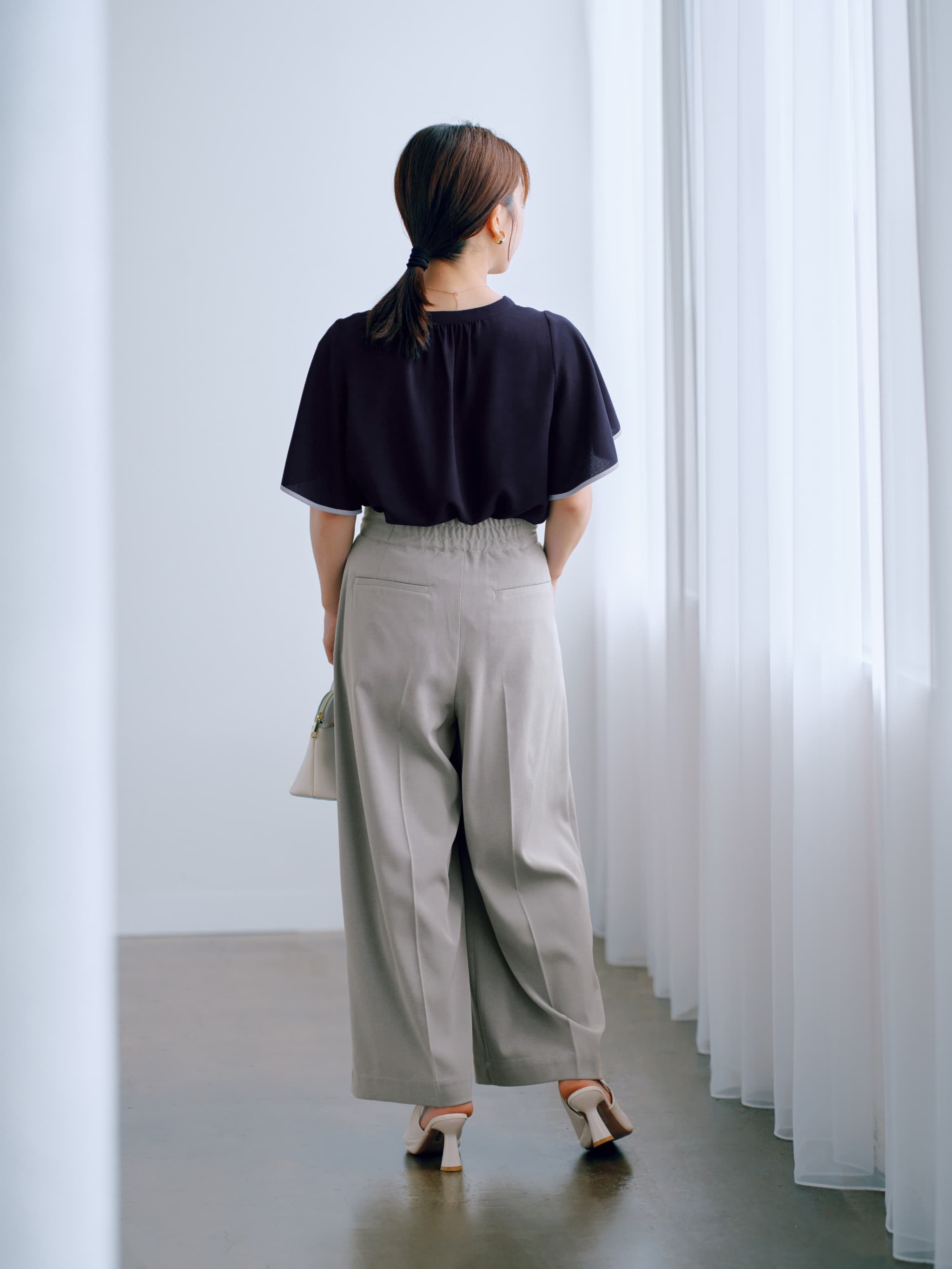 サイドベルトツータックパンツ-short & regular | 小柄・低身長女性