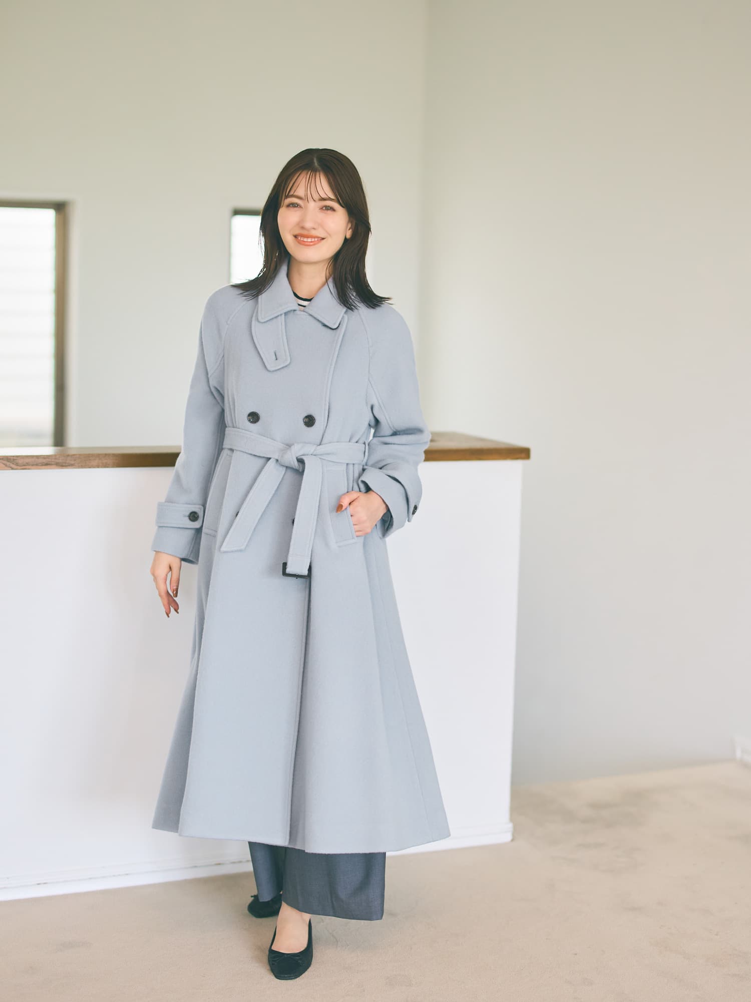 2wayカラーバックフレアウールコート-short & regular | 小柄・低身長