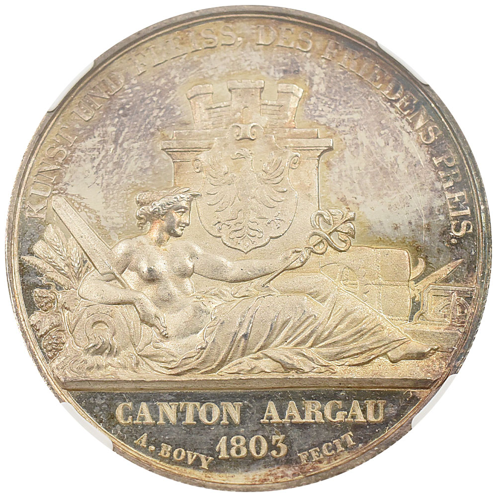 スイス 1849 メダル 銀貨 NGC MS65PL 射撃祭記念 アールガウ 6654526038