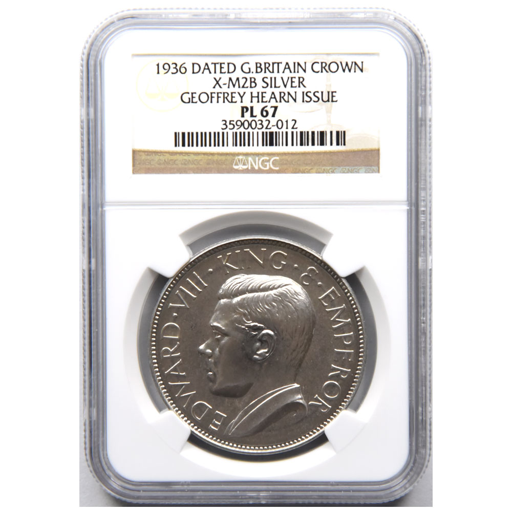 イギリス 1936 エドワード8世 クラウン 銀貨 NGC PL67 3590032012