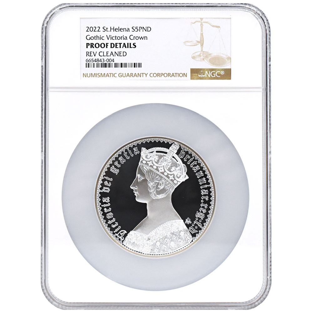 セントヘレナ 2022 エリザベス2世 5ポンド 5オンス 銀貨 NGC PROOF