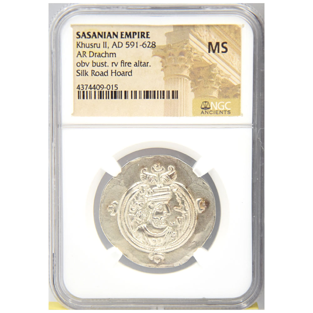 アケメネス朝ペルシャ；シグロス銀貨、NGCスラブ、希少品 アケメネス朝