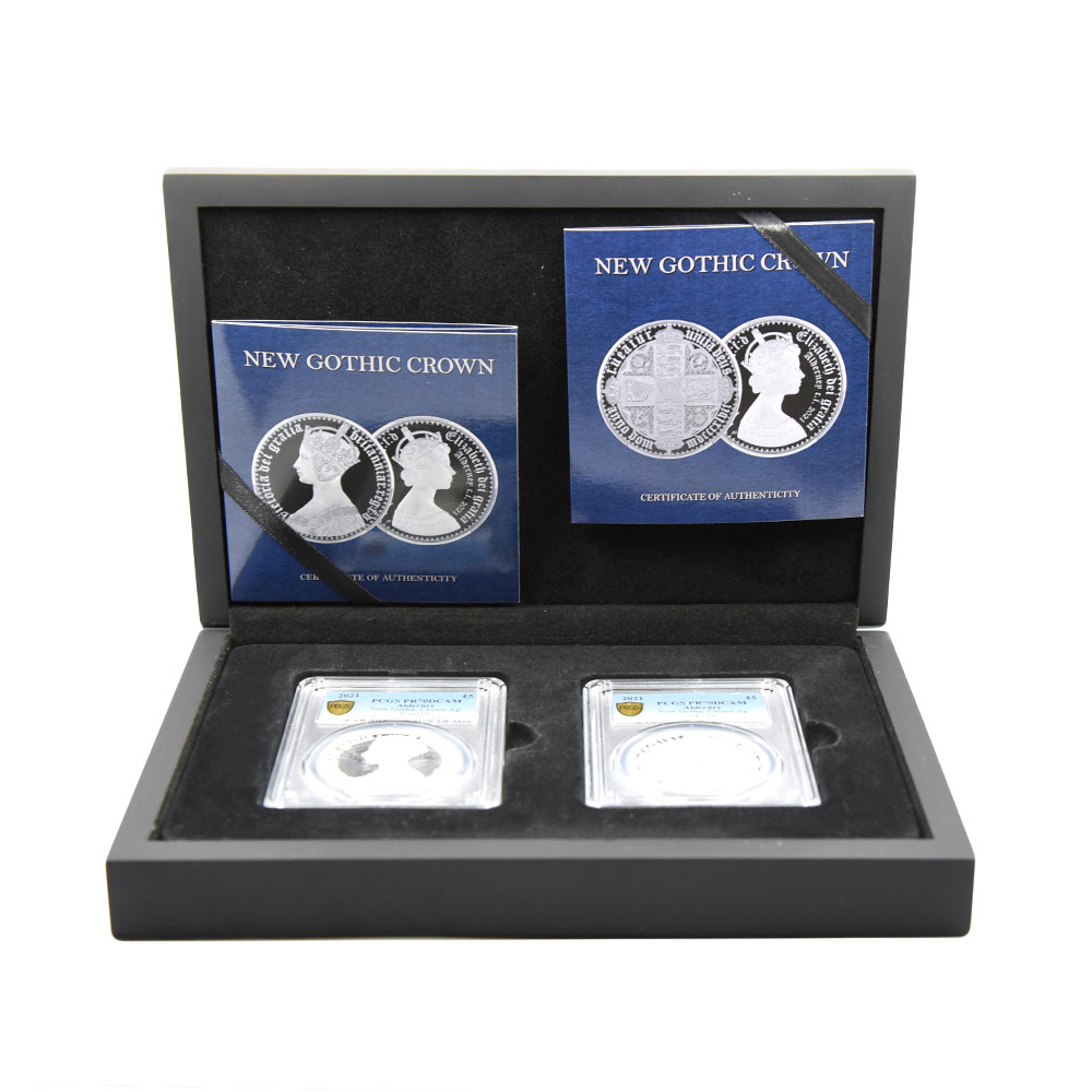 2枚セット】オルダニー島 2021 エリザベス2世 5ポンド 銀貨 PCGS