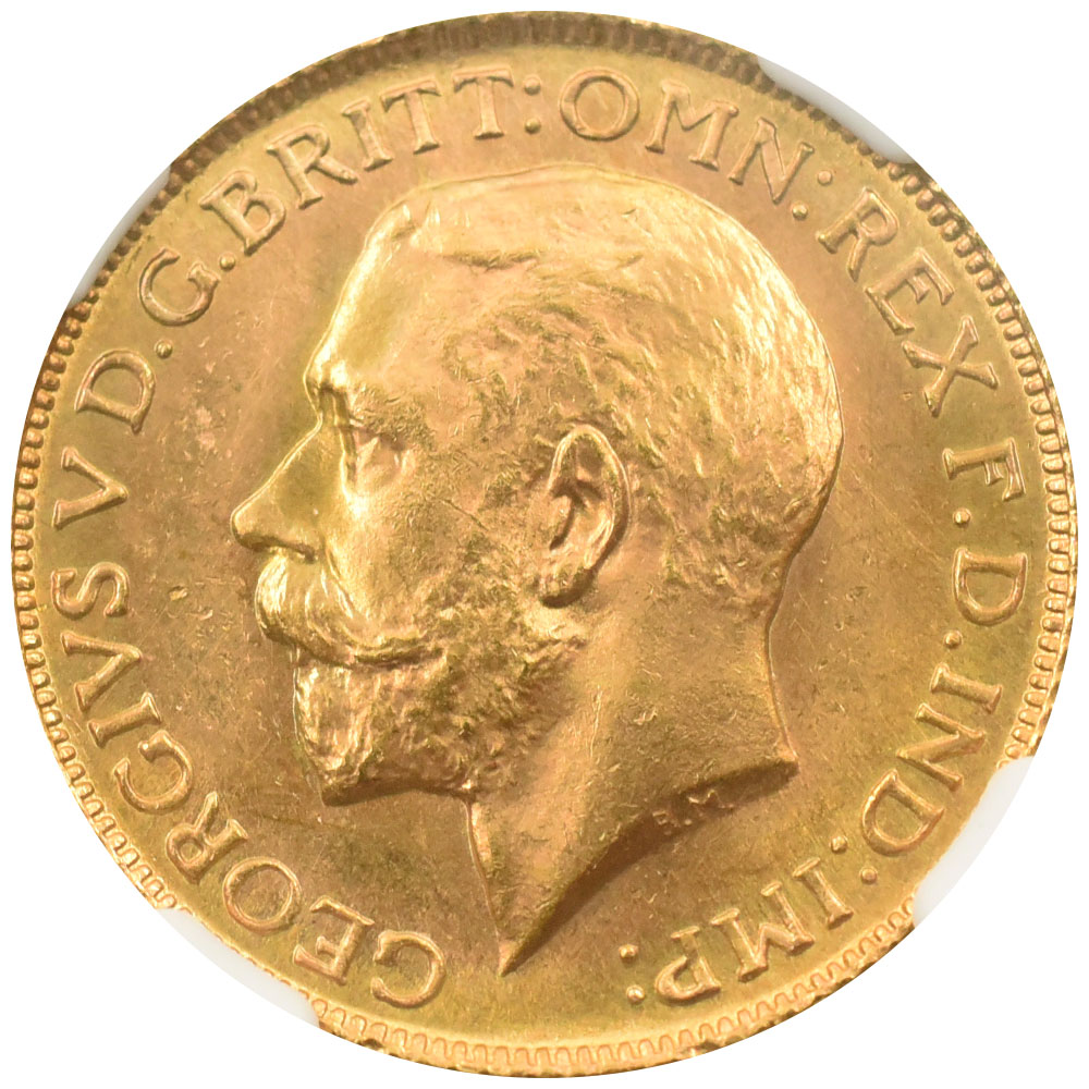 イギリス 1925 ジョージ5世 1ソブリン 金貨 NGC MS65 聖ジョージの竜