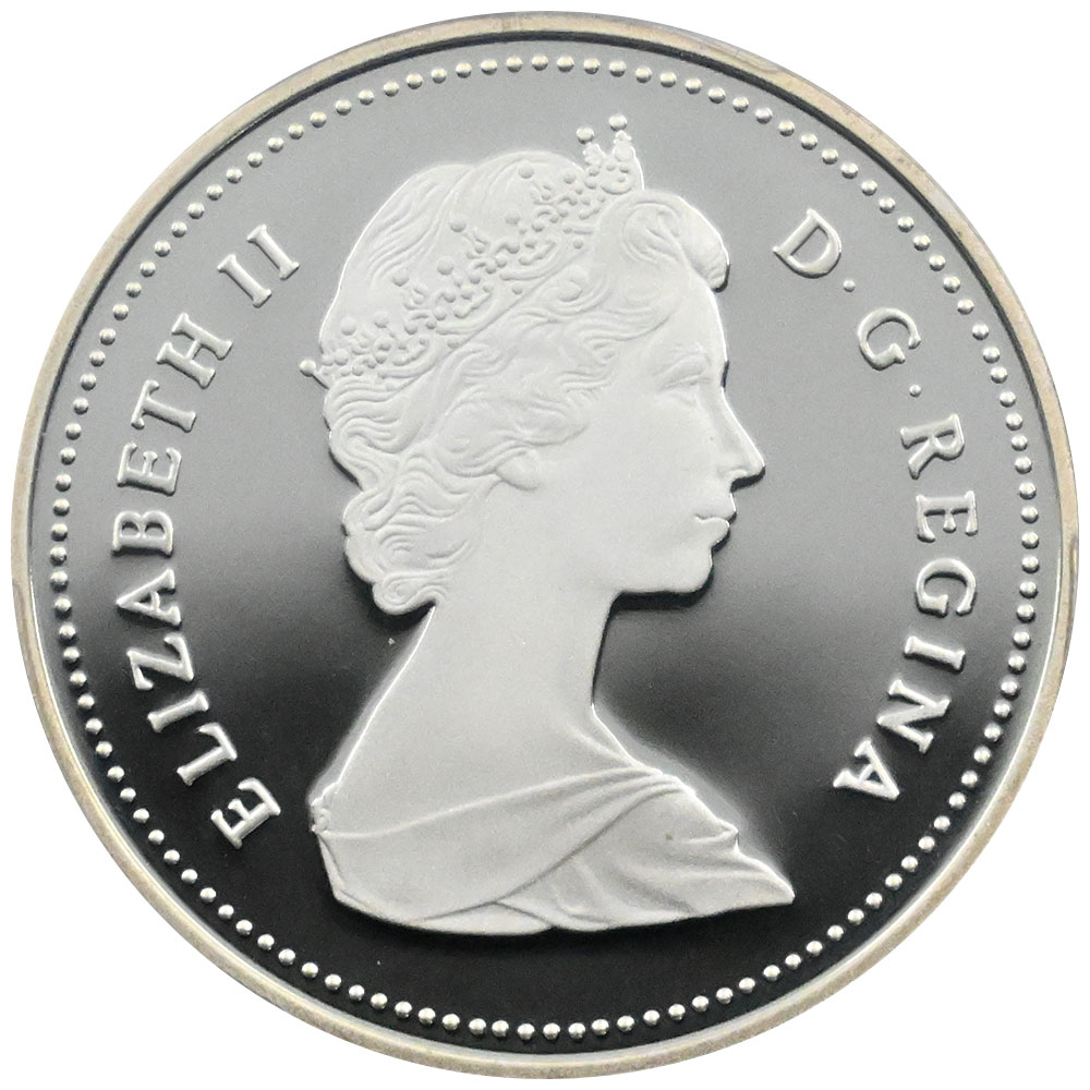 カナダ 1987 エリザベス2世 1ドル 銀貨 PCGS PR69DCAM デイヴィス海峡