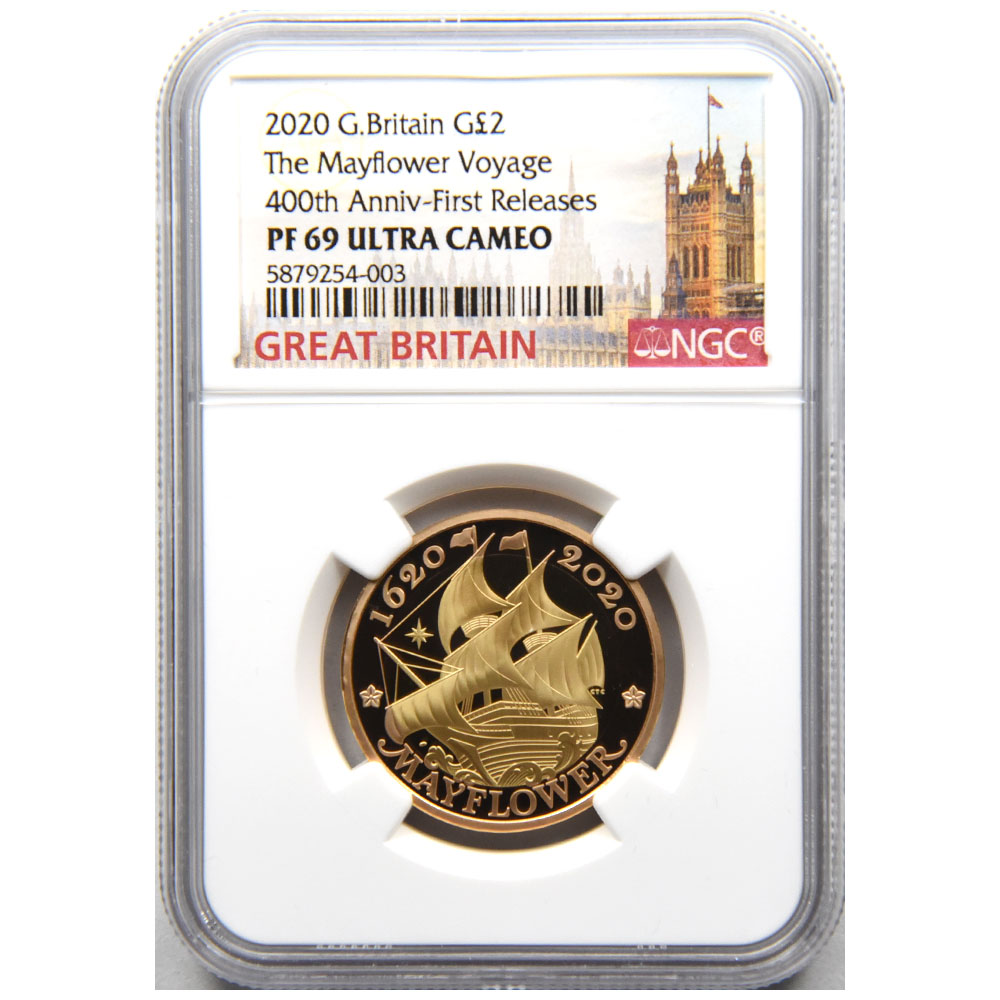 イギリス 2020 エリザベス2世 2ポンド 金貨 NGC PF 69 ULTRA CAMEO