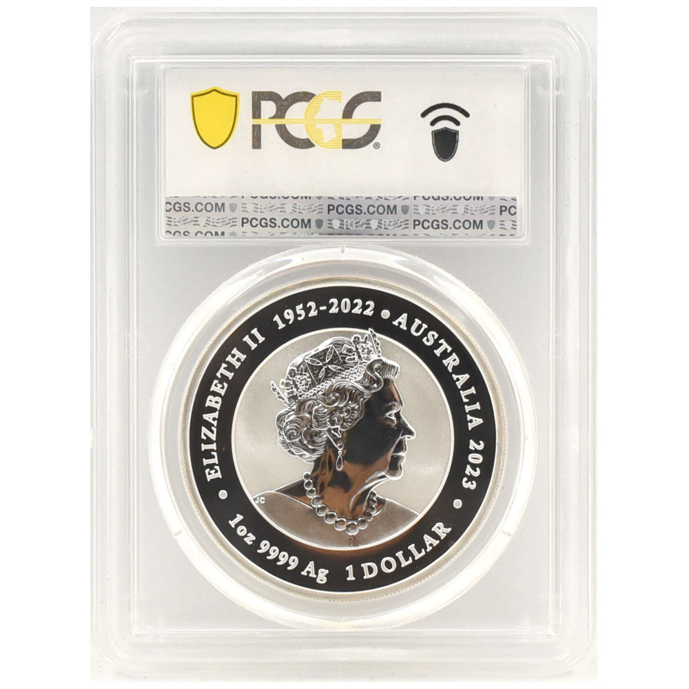 オーストラリア 2023-P エリザベス2世 1ドル 1オンス 銀貨 PCGS MS70