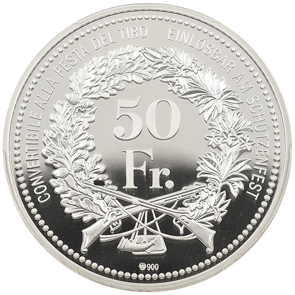 スイス 2016 50フラン 銀貨 PCGS PF70UC ティチーノ射撃祭 80767528