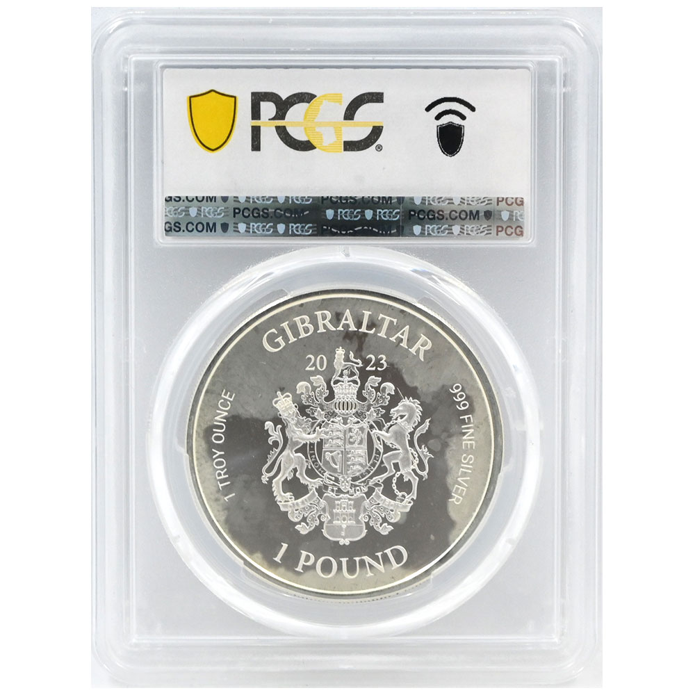 ジブラルタル 2023 1ポンド 1オンス 銀貨 PCGS MS66 正義の女神 49144795