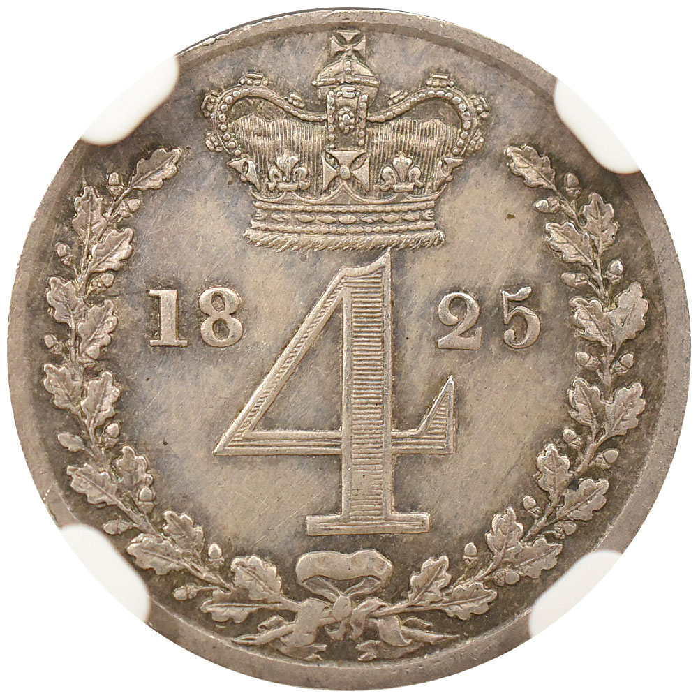 イギリス 1825 ジョージ4世 4ペンス 銀貨 NGC UNC DETAILS MAUNDY