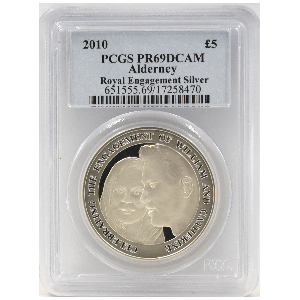 オルダニー 2010 エリザベス2世 5ポンド 銀貨 PCGS PR69DCAM