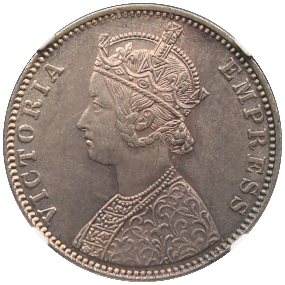 インド 1901 ヴィクトリア 1ルピー 銀貨 NGC MS63 6505679213