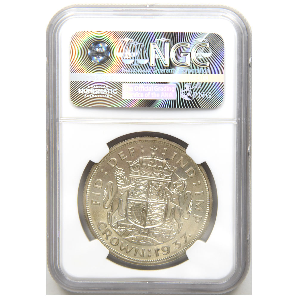 イギリス 1937 ジョージ6世 クラウン 銀貨 NGC PF 64 3160708001