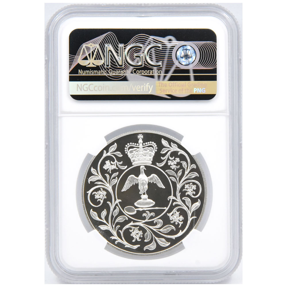 イギリス 1977 エリザベス2世 25ペンス 銀貨 NGC PF68UC 即位25周年
