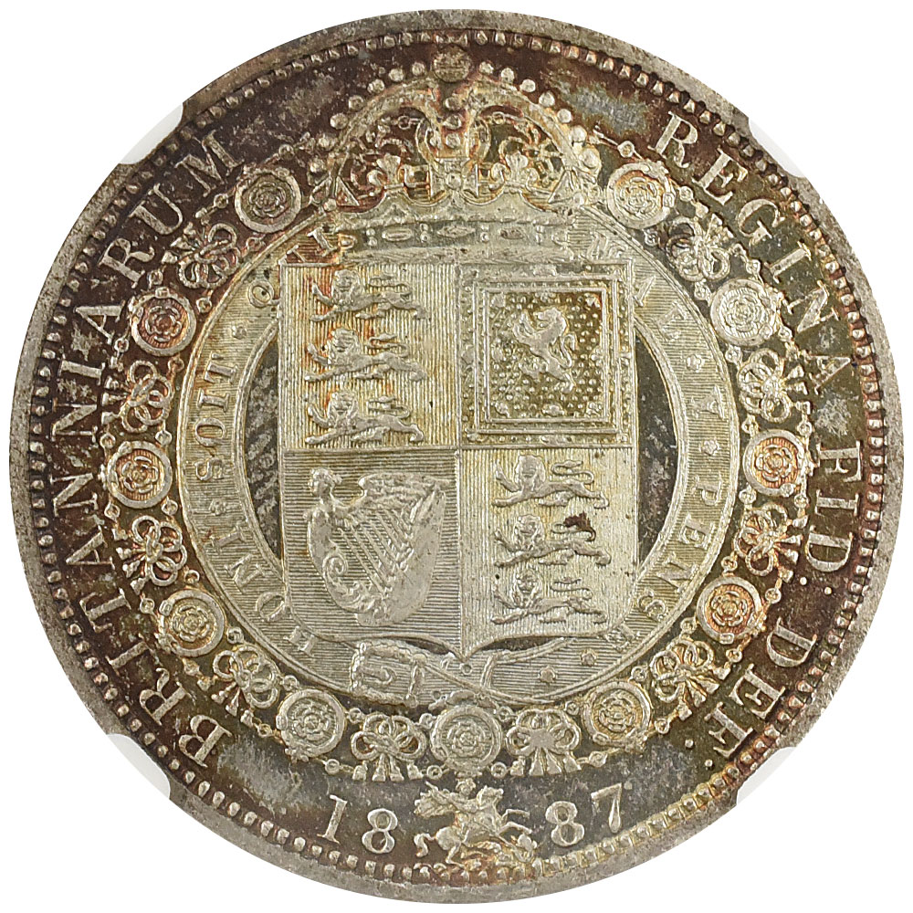 イギリス 1887 ヴィクトリア ハーフクラウン 銀貨 NGC MS65 ジュビリー