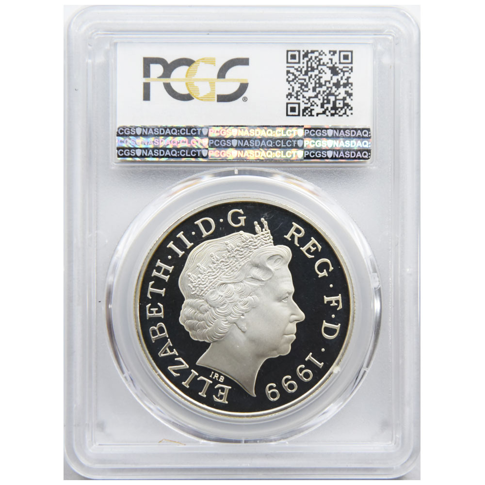 イギリス 1999 エリザベス2世 ダイアナ妃追悼記念5ポンド 銀貨 PCGS