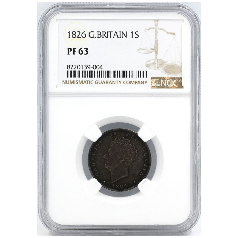 イギリス 1826 ジョージ4世 1シリング 銀貨 NGC PF63 8220139004