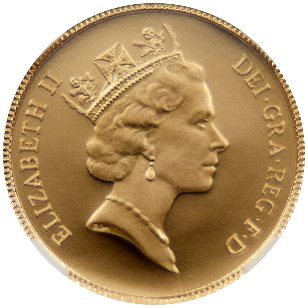 イギリス 1987 エリザベス2世 1/2ソブリン 金貨 NGC PF 70 ULTRA