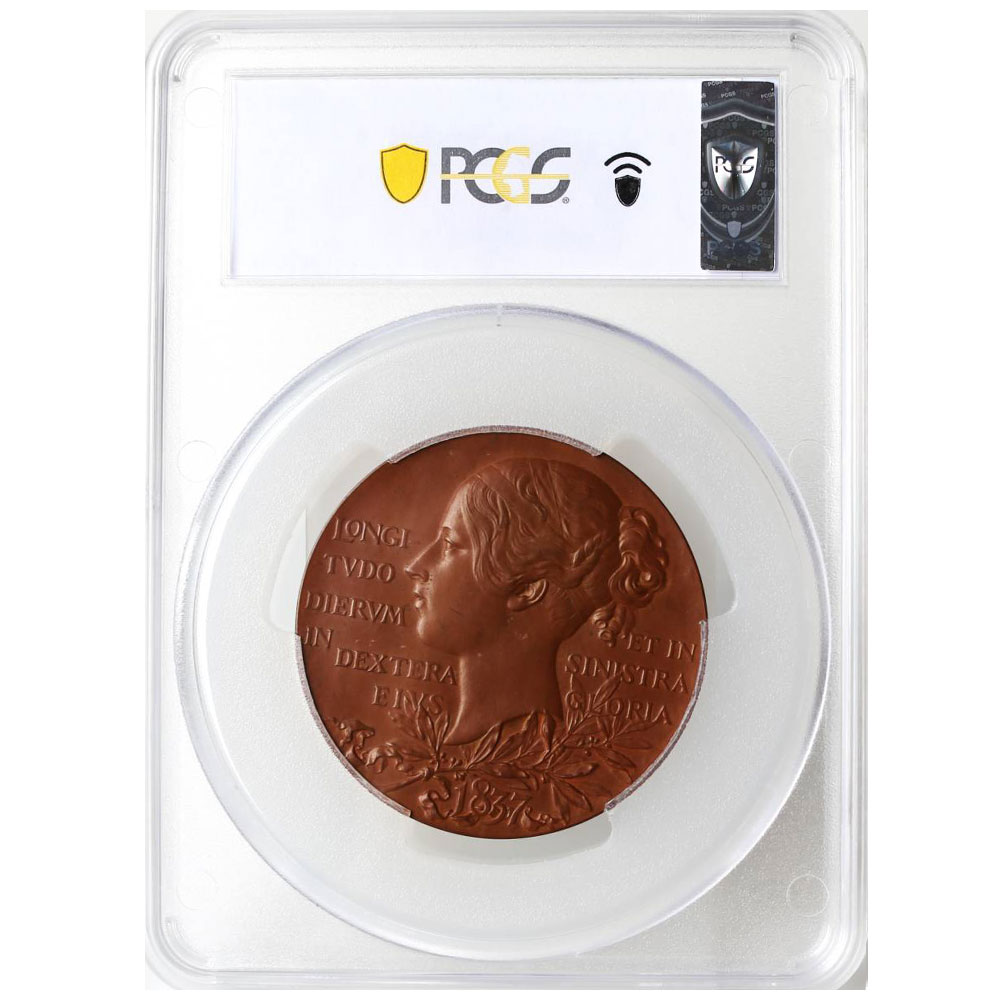 イギリス 1897 ヴィクトリア女王 メダル 銅貨 PCGS SP64 ダイアモンド