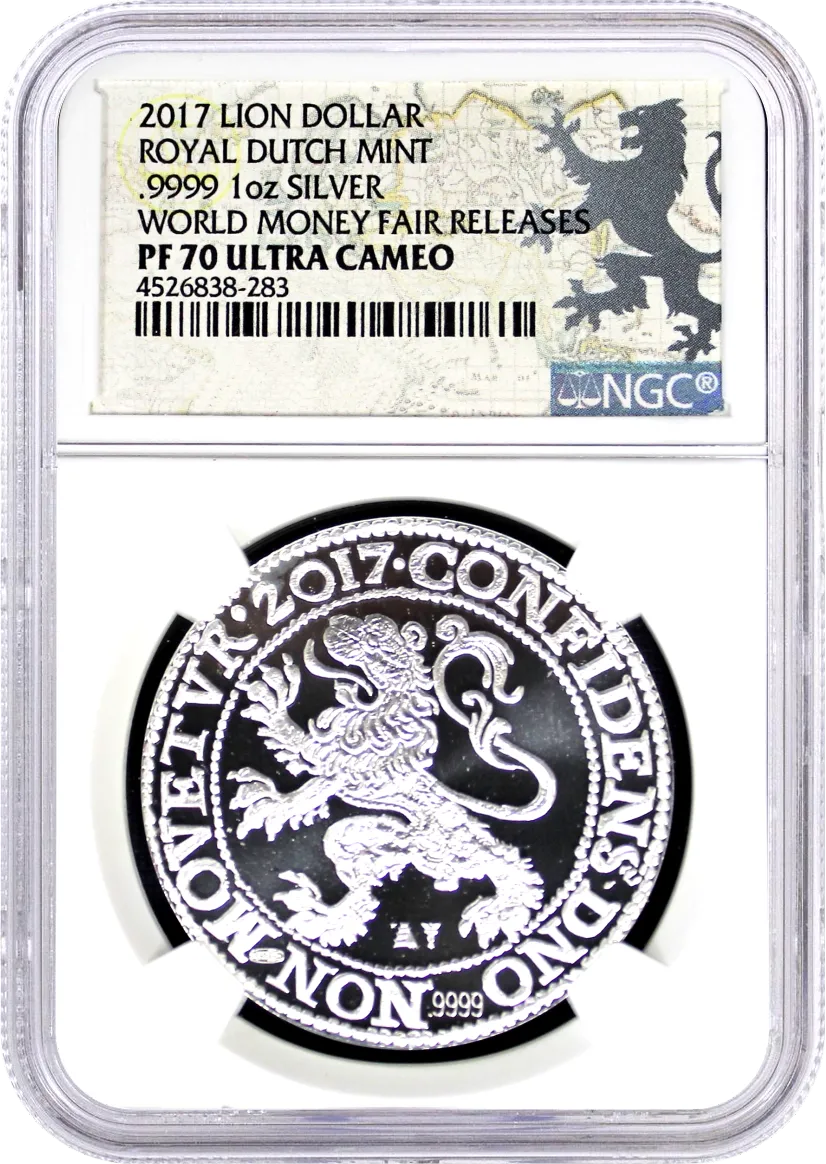 2017 Netherlands 1oz Silver Lion Dollar NGC PF70 Ultra Cameo World