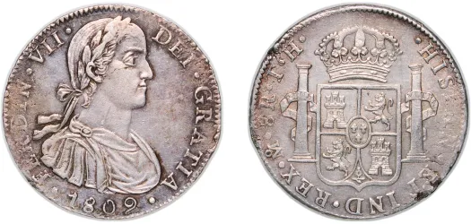8 Reales - Fernando VII 1809 Mo TH (AU) - Mexico City Mint