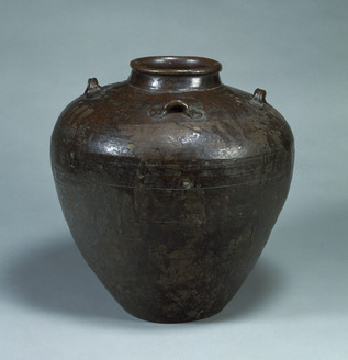 大壺 37cm 古信楽焼 三耳壺 江戸時代 T.c543 大壺 37cm 古信楽焼 三耳