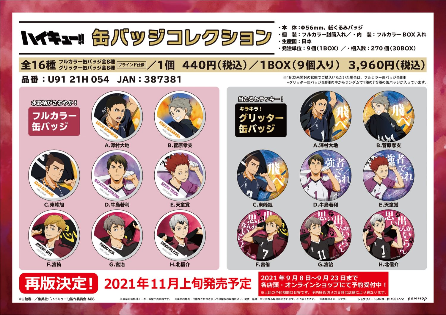 ハイキュー‼︎ 缶バッジコレクション 横断幕版権 第一弾 BOX