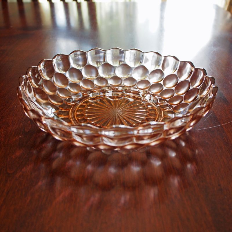 Fire King /BUBBLEピンクシャロウボウル【sa745】