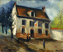 モーリス・ヴラマンク【村の教会 】Vlaminck 模写油彩画 F6サイズ