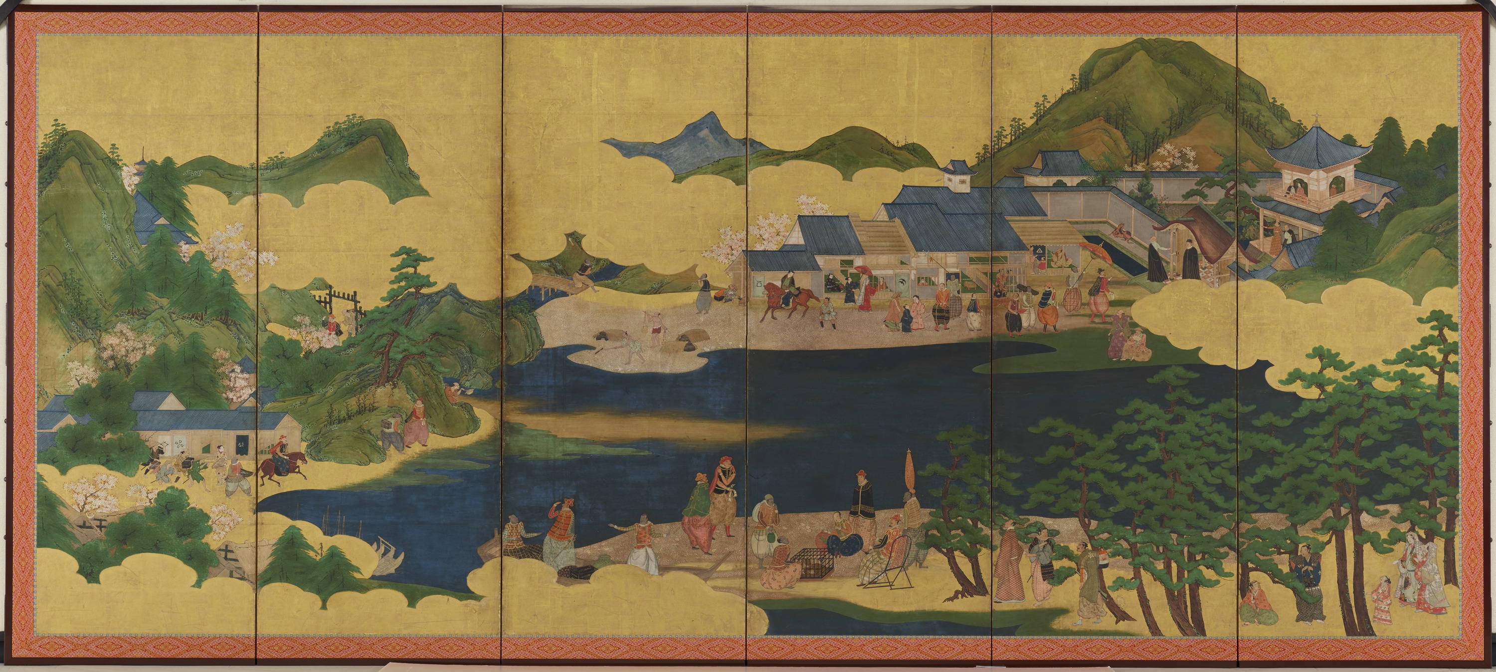 九州国立博物館 | 収蔵品データベース | 南蛮船駿河湾来航図屏風