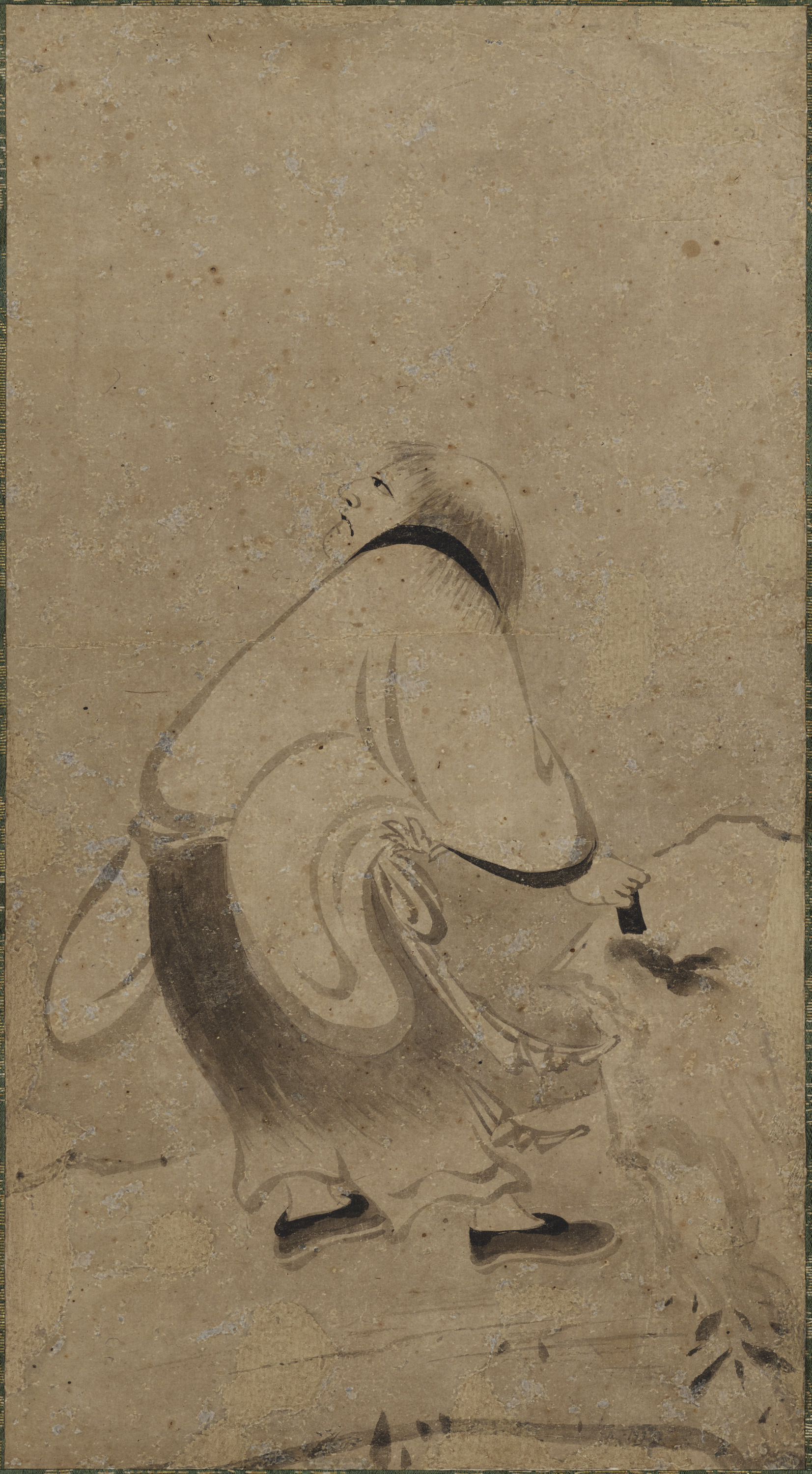 古九谷 寒山拾得図 香炉 時代保証 古九谷 寒山拾得図 香炉 時代保証