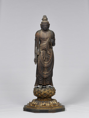 仏教美術 漢緑釉観音像 仏像 置物 C R6929 ColBase