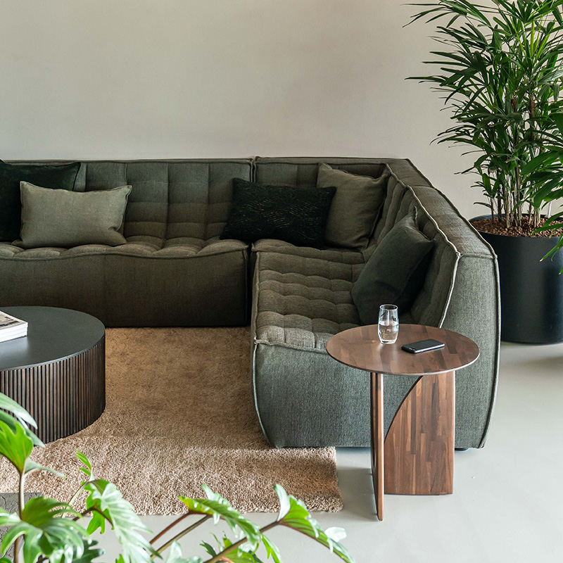 ETHNICRAFT（エスニクラフト）チーク ジオメトリック ブラウン サイド