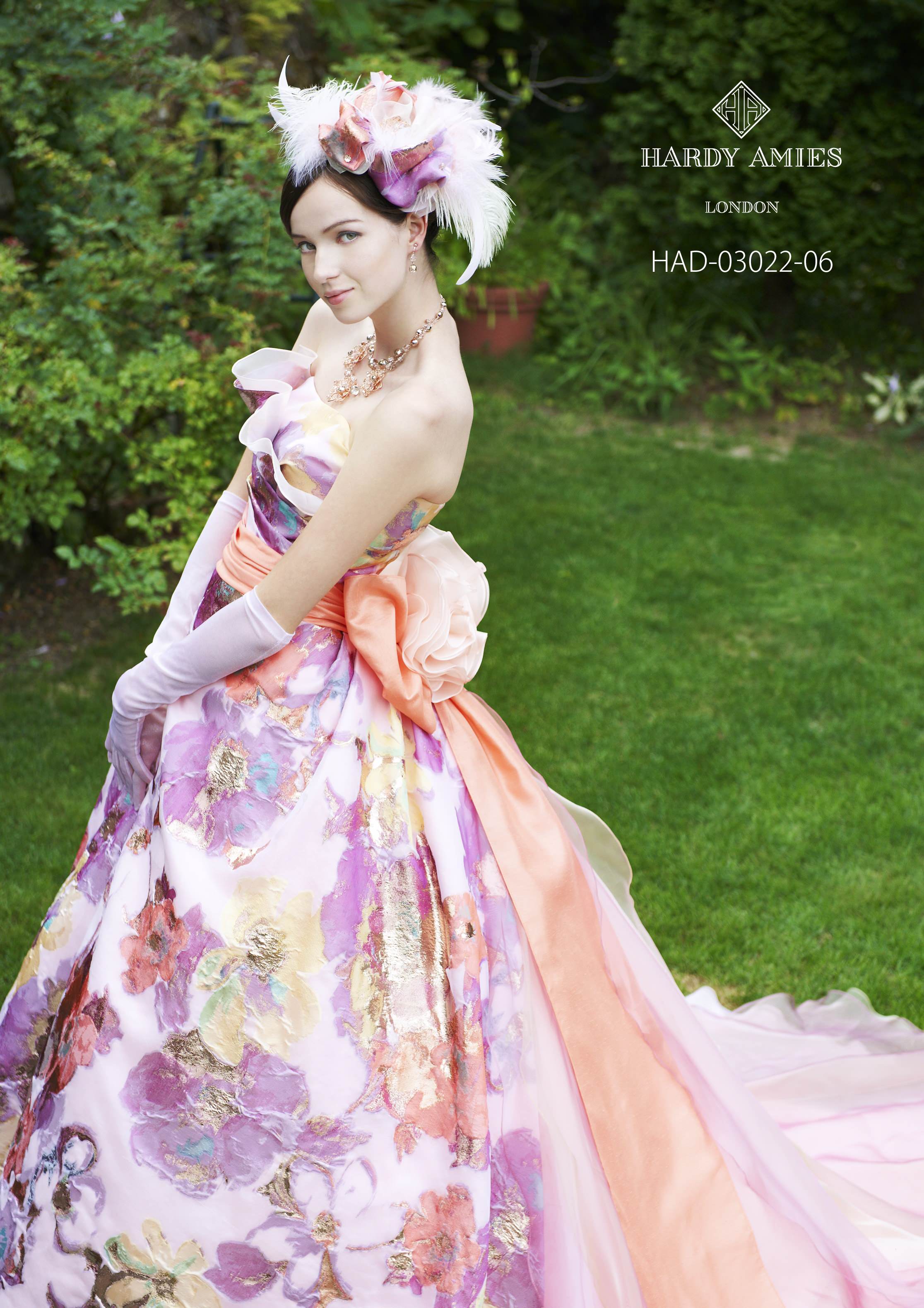 HARDY AMIESジャガード花柄 HAD-03022-06 【結婚式 カラードレス