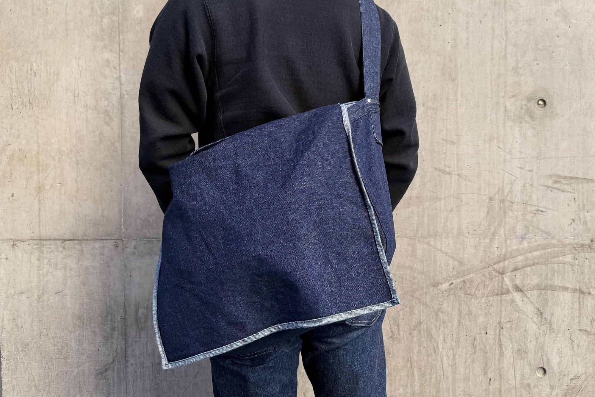 Denime X Warehouse Co 14oz Indigo Dyed Denim Newspaper Bag